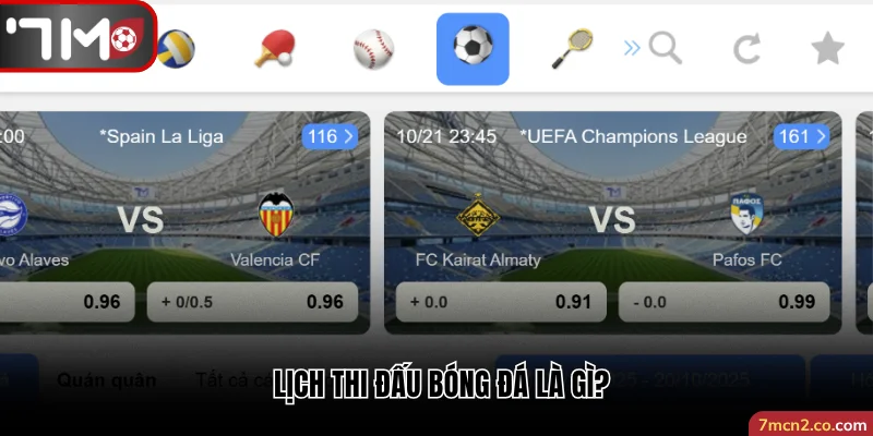 Lịch thi đấu bóng đá là gì?
